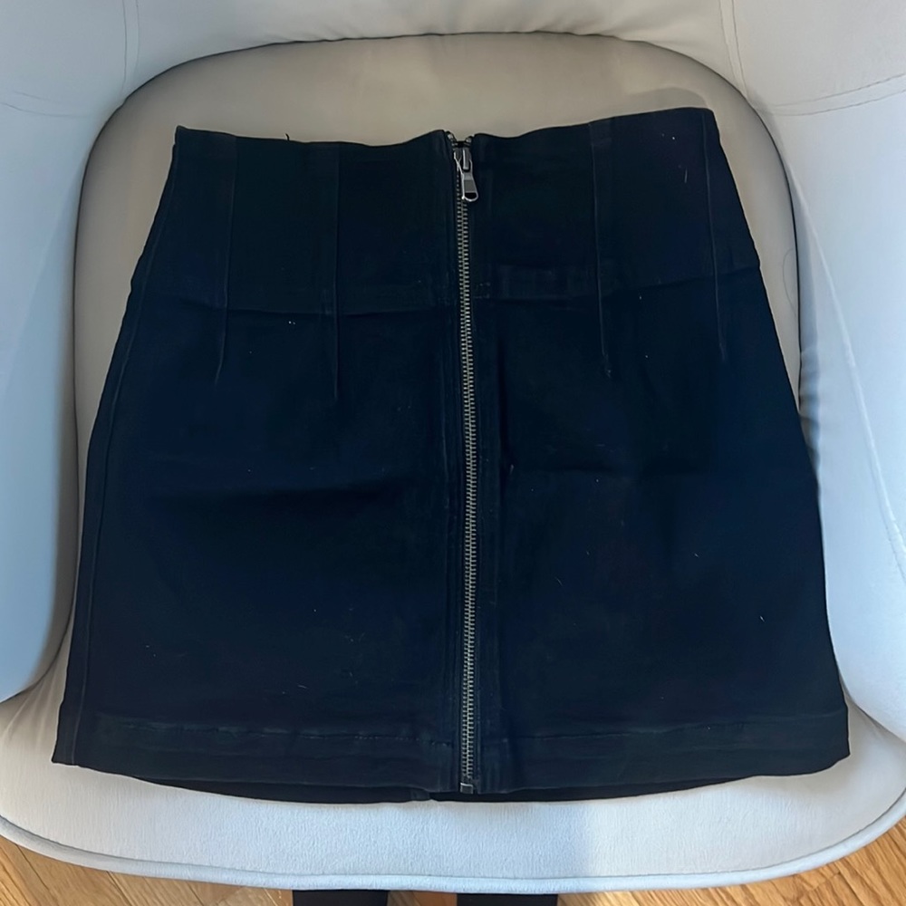 Free people black denim skirt